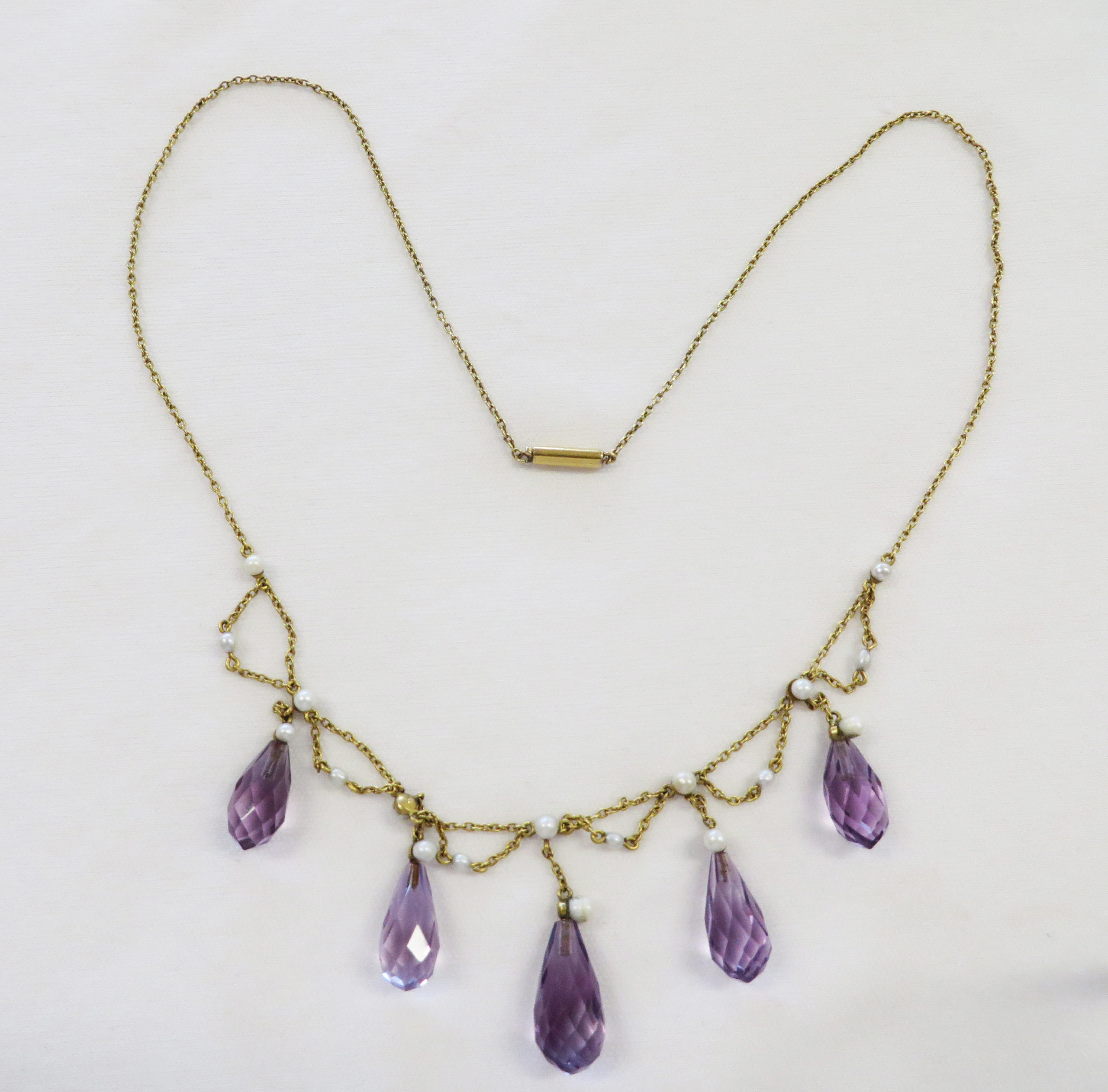 Amethyst Biolette Dangles - Sarah's Vintage & Estate Jewelry Inc.